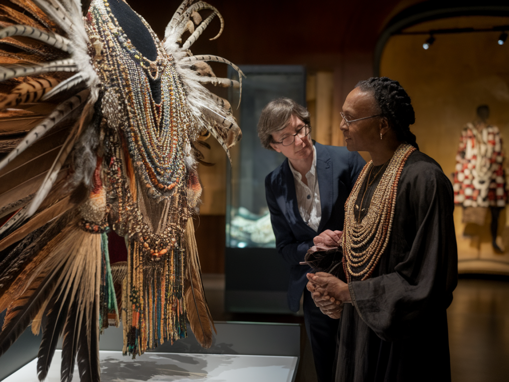 How should curators negotiate consent when exhibiting wearable sacred regalia loaned by diasporic ritual specialists?