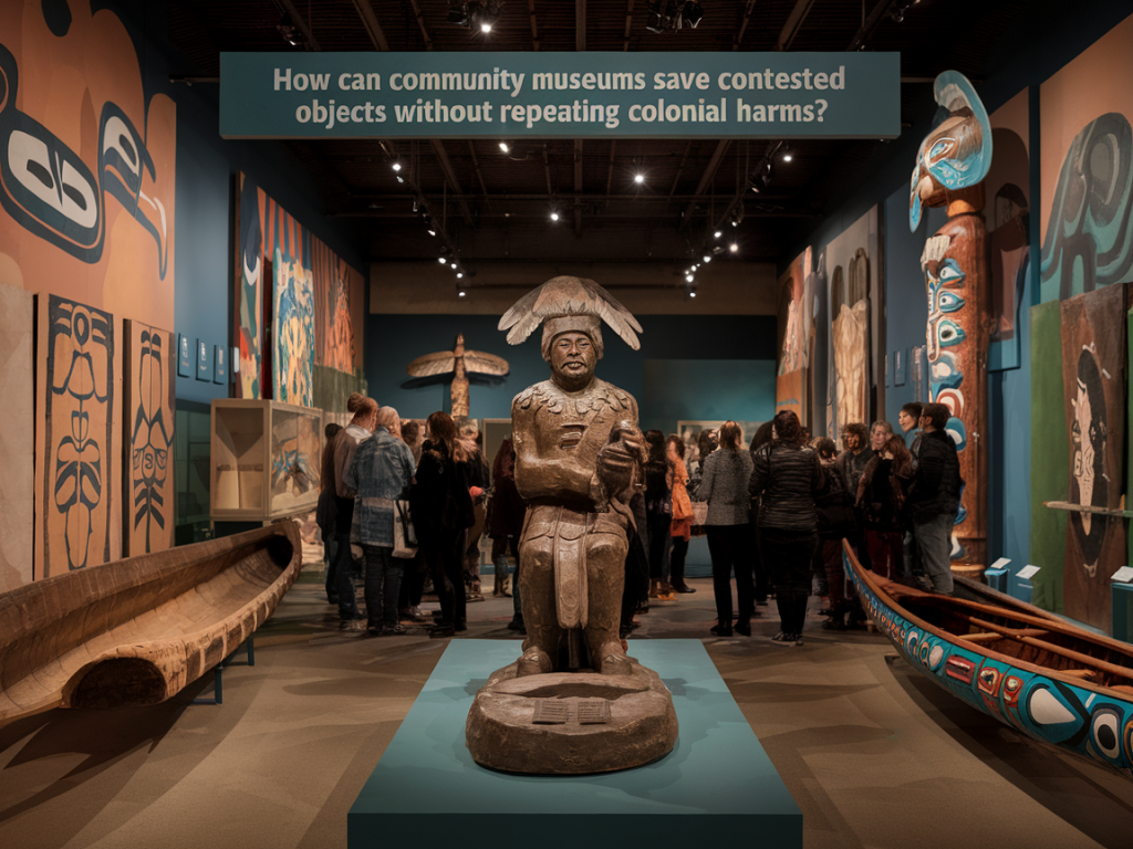 How can community museums save contested objects without repeating colonial harms?